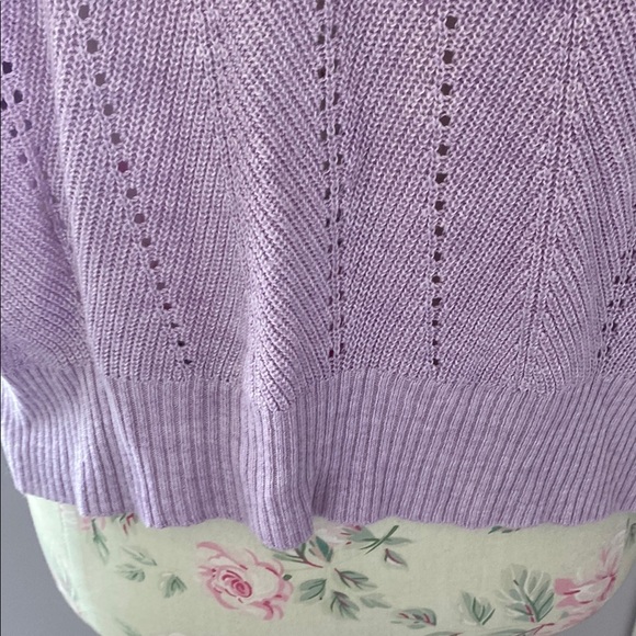 Black Tape Lavender Ruffle Sleeve Sweater - Picture 2 of 8